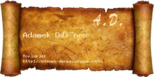 Adamek Dénes névjegykártya