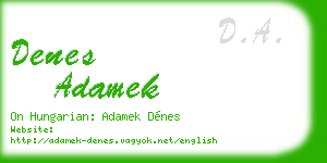 denes adamek business card